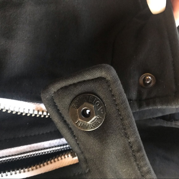 Simin T s.p.a. (Armani) black Jacket with white trim, front zip pockets XXL - Picture 10 of 16